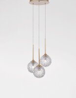 Pendelleuchte Klarglas Metall G9 in Gold 32 cm breit Vintage
