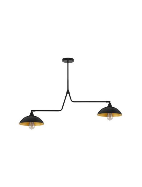 Deckenlampe E27 113 cm lang in Schwarz Gold schwenkbar Retro
