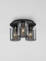 Deckenlampe E27 Ø 37 cm Schwarz Grau Retro...