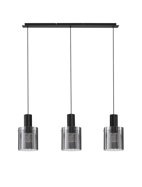 Hängelampe E27 96 cm lang Schwarz Grau höhenverstellbar
