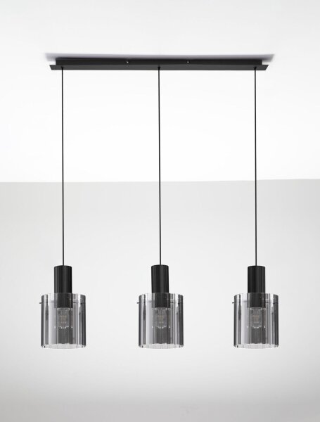 Hängelampe E27 96 cm lang Schwarz Grau höhenverstellbar