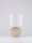 Tischlampe Retro E27 60 cm Creme Weiß Gips Stoffschirm