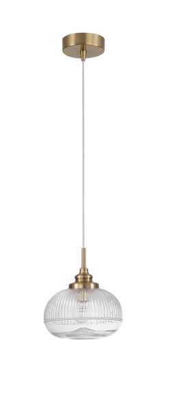 Hängelampe Vintage in Gold Ø 18 cm E14 Klarglas Metall