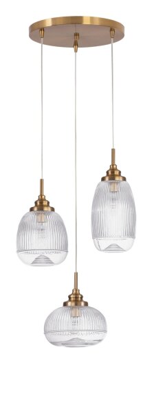 Pendelleuchte Klarglas Metall E14 in Gold 49 cm breit MAIRA