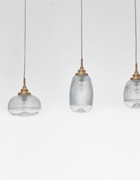 Hängelampe E14 76 cm lang in Gold höhenverstellbar Vintage