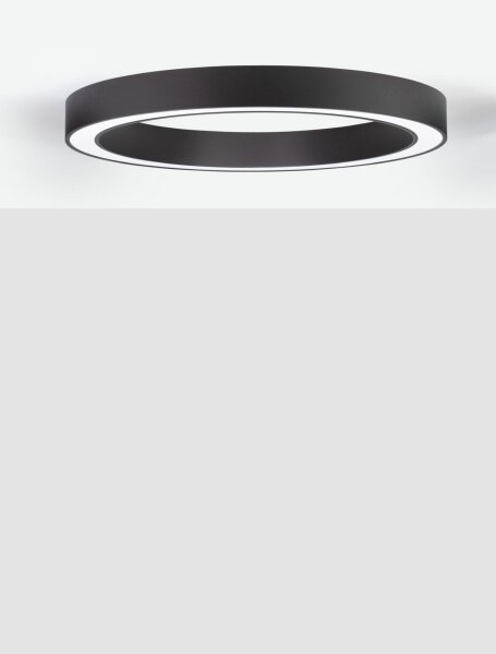 LED Deckenleuchte Schwarz Ø 80 cm dimmbar Ring Farbwechsel