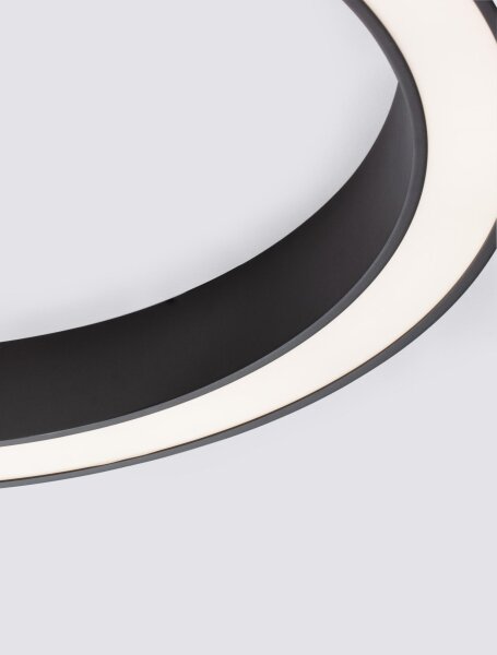 LED Deckenleuchte Schwarz Ø 80 cm dimmbar Ring Farbwechsel