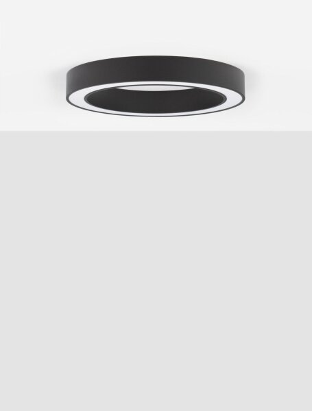 LED Deckenlampe Ø 60 cm Schwarz dimmbar Ring Farbwechsel