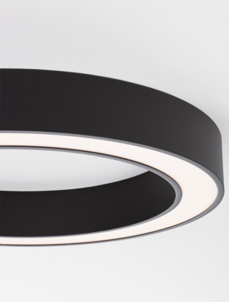 LED Deckenlampe Ø 60 cm Schwarz dimmbar Ring Farbwechsel