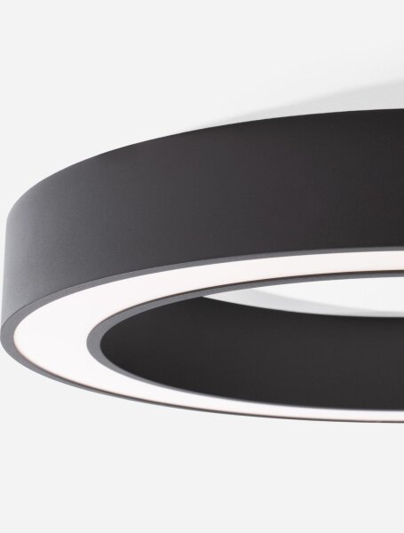 LED Deckenlampe Ø 60 cm Schwarz dimmbar Ring Farbwechsel