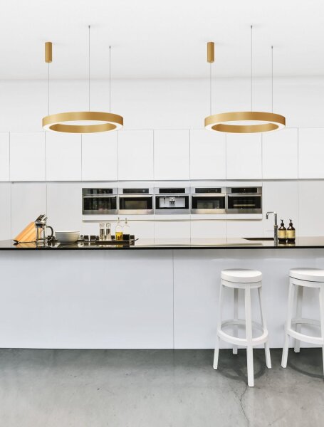 LED Kronleuchter Ø 80 cm dimmbar in Gold höhenverstellbar
