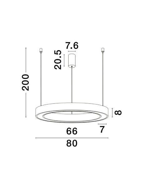 LED Hängeleuchte Schwarz Ø 80 cm dimmbar Ring Farbwechsel