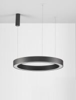 LED Hängeleuchte Schwarz Ø 80 cm dimmbar Ring...