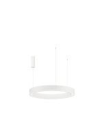 Runder LED Kronleuchter &Oslash; 80 cm Wei&szlig; dimmbar Ring CCT Modern