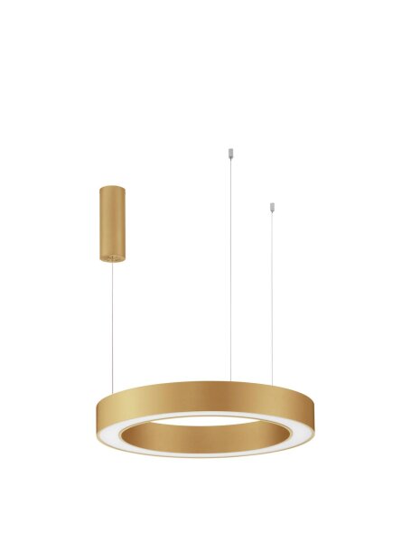 LED Pendelleuchte Ring in Gold Ø 60 cm dimmbar CCT Aluminium