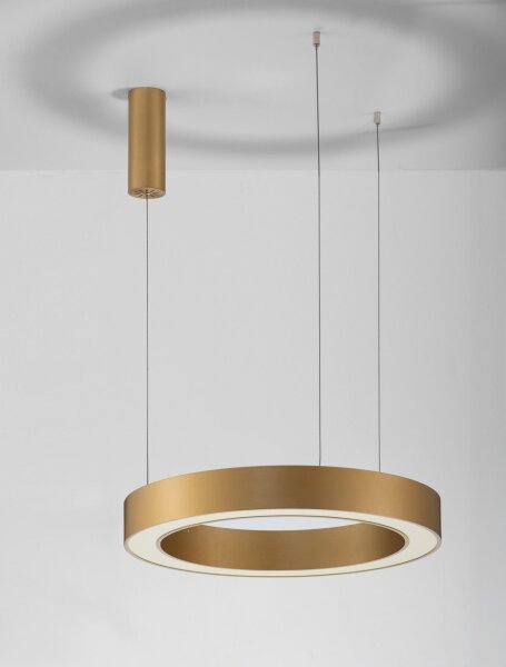 LED Pendelleuchte Ring in Gold Ø 60 cm dimmbar CCT Aluminium