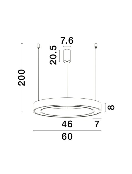 LED Pendelleuchte Ring in Gold Ø 60 cm dimmbar CCT Aluminium