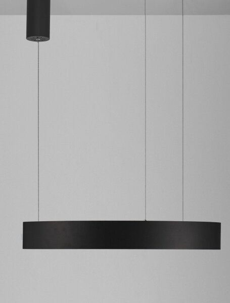 Moderner LED Kronleuchter Ø 60 cm dimmbar Schwarz Ring