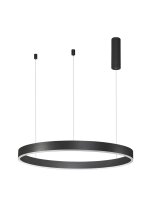 LED Kronleuchter Ring &Oslash; 80 cm Schwarz dimmbar Farbwechsel