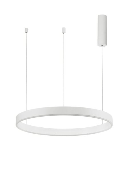 LED Hängeleuchte Weiß Ø 60 cm dimmbar höhenverstellbar Ring