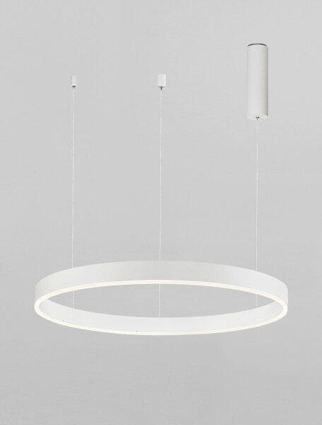 LED Hängeleuchte Weiß Ø 60 cm dimmbar höhenverstellbar Ring