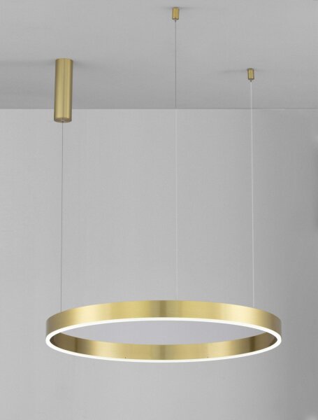 LED Hängeleuchte in Gold Ø 80 cm dimmbar Ring Farbwechsel