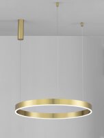 LED Hängeleuchte in Gold Ø 80 cm dimmbar Ring...