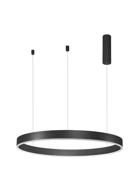 LED Pendelleuchte dimmbar Schwarz Ø 80 cm Ring warmweiß