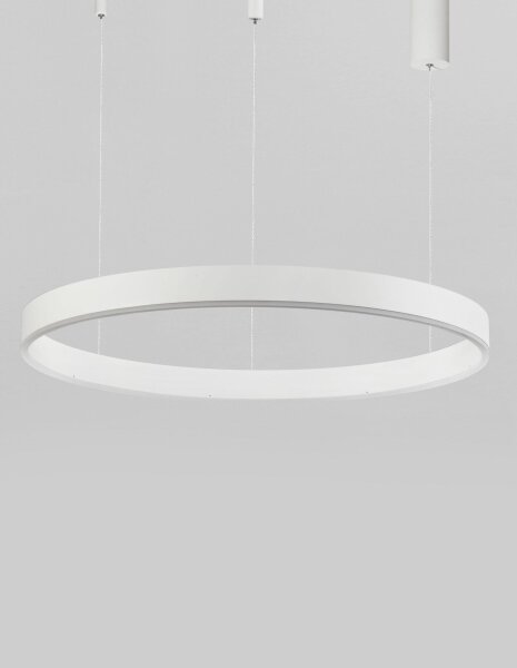 Runde LED Hängeleuchte Weiß Ø 80 cm dimmbar Ring warmweiß