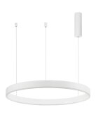 Runde LED H&auml;ngeleuchte Wei&szlig; &Oslash; 80 cm dimmbar Ring warmwei&szlig;