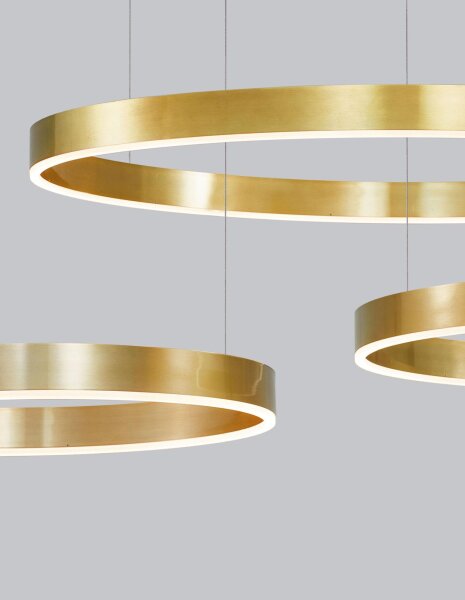 LED Pendelleuchte Ring in Gold Ø 80 cm dimmbar warmweiß