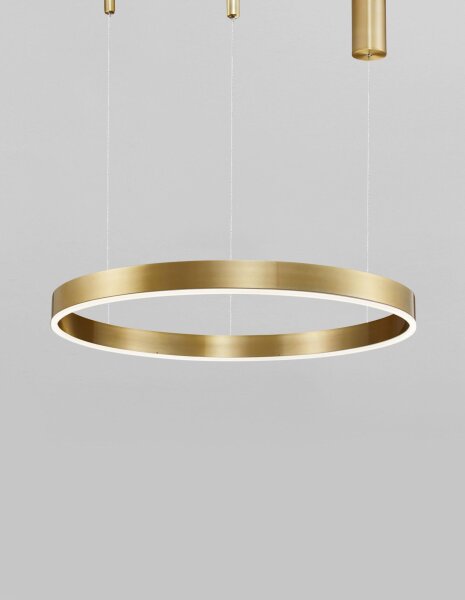 LED Kronleuchter in Gold Ø 60 cm dimmbar Ring warmweiß