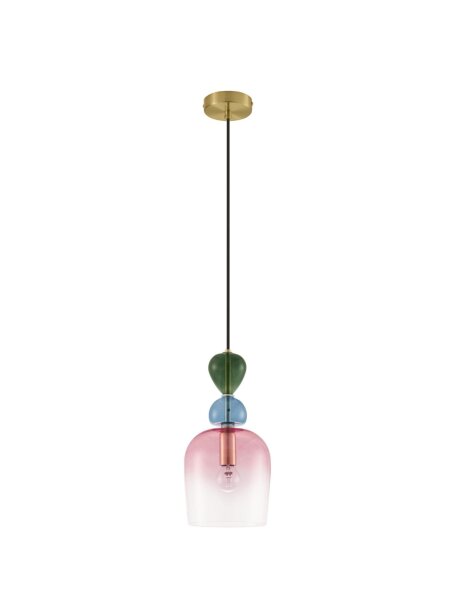 Hängeleuchte in Gold Rosé Grün 15,7 cm breit E14 Kunstvoll