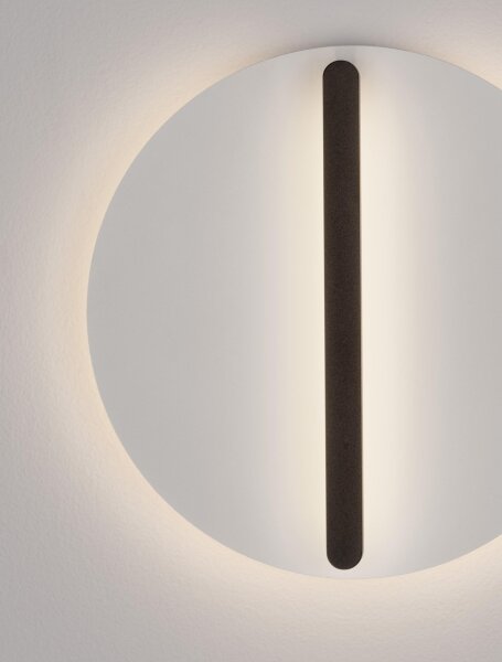 LED Wandlampe Weiß Schwarz 30 cm breit dimmbar rund warmweiß