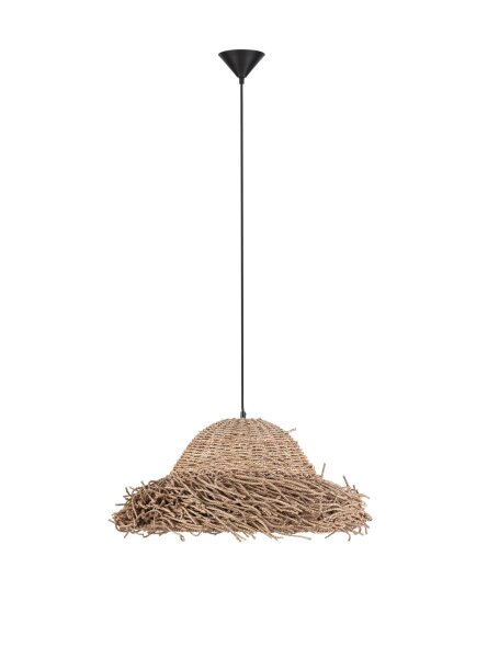 Pendelleuchte E27 Ø 65 cm Schwarz Braun höhenverstellbar