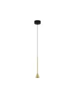 LED Pendelleuchte schmal &Oslash; 6 cm in Schwarz Gold dimmbar