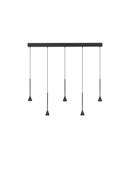 LED Pendelleuchte Schwarz 110 cm lang dimmbar Minimalistisch