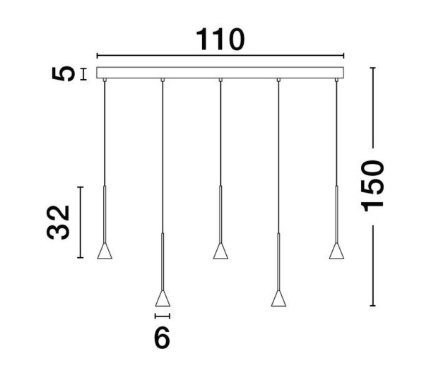 LED Pendelleuchte Schwarz 110 cm lang dimmbar Minimalistisch