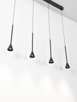 LED Pendelleuchte Schwarz 110 cm lang dimmbar Minimalistisch