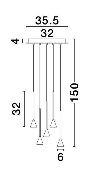 LED Hängelampe 36 cm breit Schwarz dimmbar höhenverstellbar