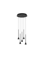 LED H&auml;ngelampe 36 cm breit Schwarz dimmbar h&ouml;henverstellbar