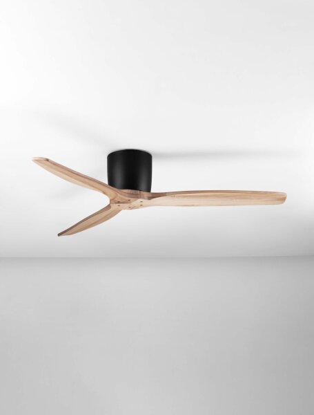 Deckenventilator Schwarz Natur Ø 132 cm Holz Fernbedienung