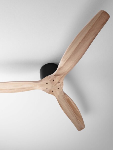 Deckenventilator Schwarz Natur Ø 132 cm Holz Fernbedienung