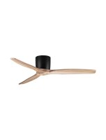 Deckenventilator Schwarz Natur &Oslash; 132 cm Holz Fernbedienung