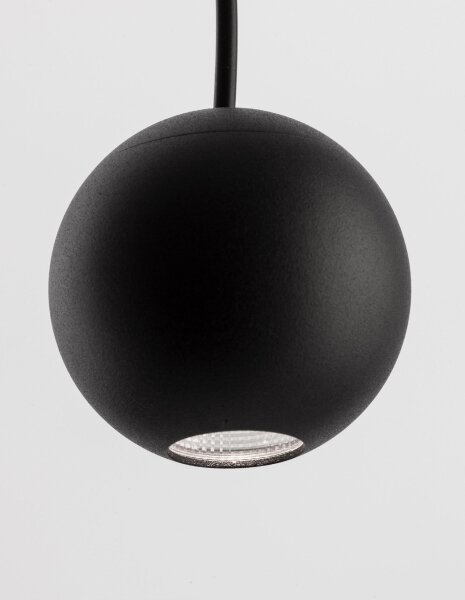 LED Pendelleuchte rund Ø 5 cm Schwarz höhenverstellbar Retro