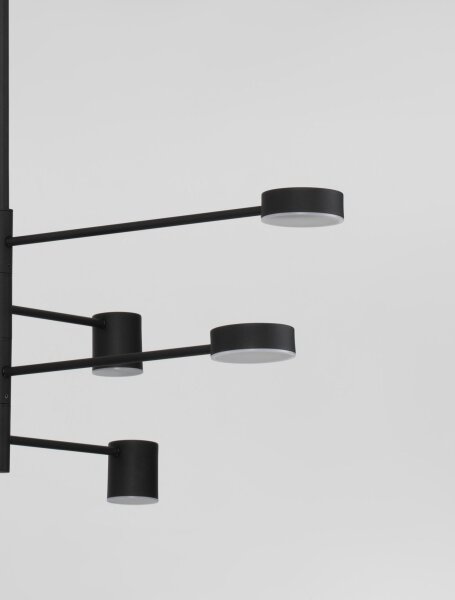 LED Deckenleuchte Schwarz dimmbar schwenkbar 8 flammig