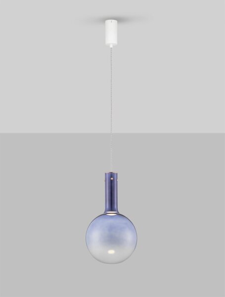 LED Hängelampe Ø 25 cm Weiß Blau dimmbar höhenverstellbar