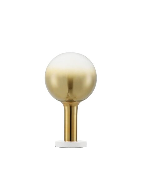 LED Tischleuchte in Gold Weiß 36 cm dimmbar Glas Metall rund