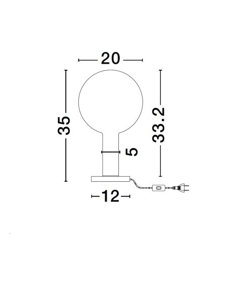LED Tischleuchte in Gold Weiß 36 cm dimmbar Glas Metall rund