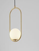 Pendelleuchte rund G9 20 x 15 cm in Gold Weiß Glas...